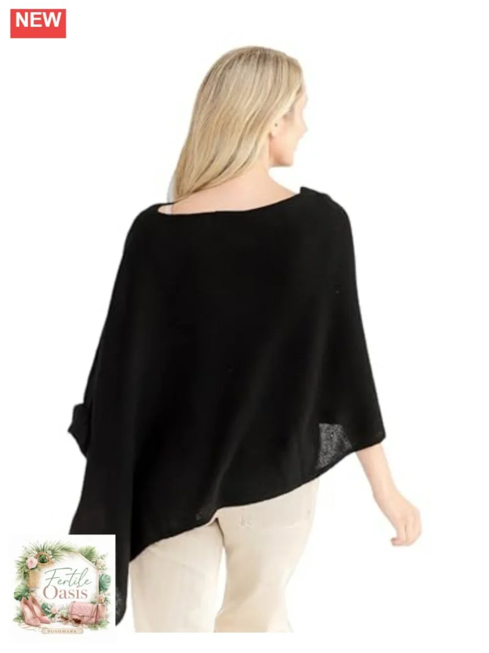 100% Cashmere Poncho Wrap Dress Topper Shawl